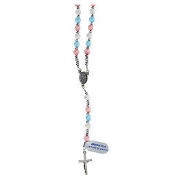 Rosary of 925 silver with 0.2 in multicoloured cat's eye beads