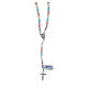 Rosary of 925 silver with 0.2 in multicoloured cat's eye beads s1