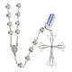 Silver filigree rosary with 0.28 in beads and Miraculous Medal s1