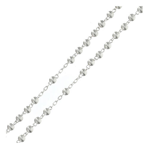 Rosenkranz aus 925er Silber mit gerillten Silberperlen (5 mm) und Wundertätiger Medaille – Umfang 56 cm 3