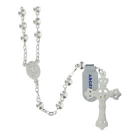 Rosary with 0.2 in striped beads and Miraculous Medal, 925 silver