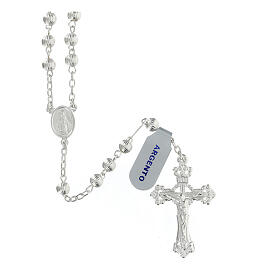 Rosary in 925 silver with stripes Miraculous Medal 5 mm