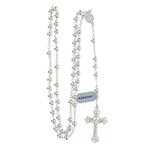 Rosary in 925 silver with stripes Miraculous Medal 5 mm 4