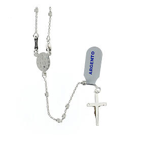 Rosenkranz mit Perlen in Würfelform 2 mm Wundertätige Medaille aus 925er Silber