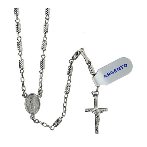 Rosary with 0.2 cylindrical beads, 925 silver 1