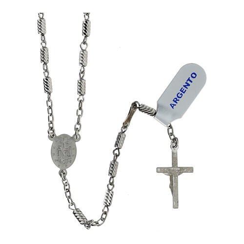 Rosary with 0.2 cylindrical beads, 925 silver 2