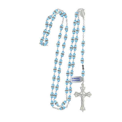 Rosary 5 mm light blue crystal 925 silver 4
