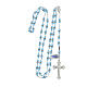 Rosary 5 mm light blue crystal 925 silver s4