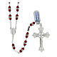 Red crystal rosary in 925 silver 5 mm s1