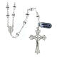 Rosary of 925 silver with white crystal beads of 0.2 in s1