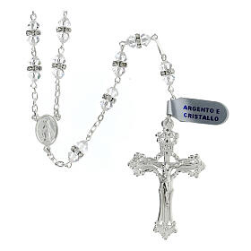 925 silver rosary white crystal 5 mm