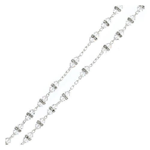 925 silver rosary white crystal 5 mm 3