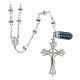 925 silver rosary white crystal 5 mm s1