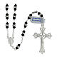 Rosary of 925 silver with black crystal beads of 0.2 in s1