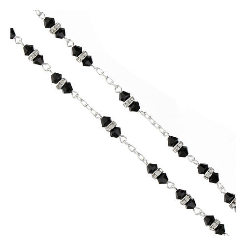 Chapelet cristal noir 5 mm argent 925 3