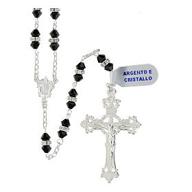 Rosary 5 mm 925 silver black crystal