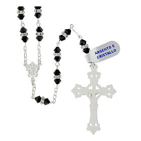 Rosary 5 mm 925 silver black crystal