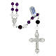 Amethyst rosary 6 mm 925 silver roses s1