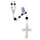 Amethyst rosary 6 mm 925 silver roses s2