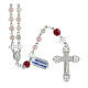 Rose quartz rosary of Saint Rita with small roses, 0.2 inches beads s1