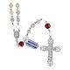 Rose quartz rosary of Saint Rita with small roses, 0.2 inches beads s2