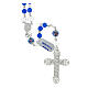 Blue agate rosary with small roses, 0.2 inches beads and 925 silver s2