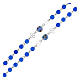 Blue agate rosary with small roses, 0.2 inches beads and 925 silver s3