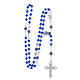 Blue agate rosary with small roses, 0.2 inches beads and 925 silver s4