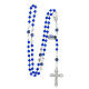 Rosary 6 mm in 925 silver blue agate roses s4