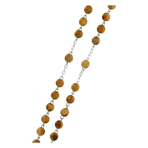 Olivewood rosary with 0.2 in beads and 925 silver 3