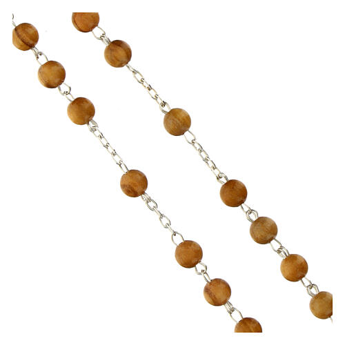 Rosary with Miraculous Medal, 925 silver and 0.024 in olivewood beads 3