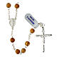 Rosary with Miraculous Medal, 925 silver and 0.024 in olivewood beads s1