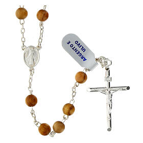 925 silver olive rosary 6 mm Miraculous Medal