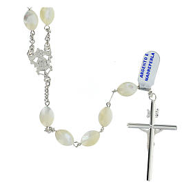 Rosary of 925 silver with oval pearls of 0.05x0.04 in