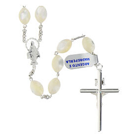 Rosary of 925 silver with oval pearls of 0.05x0.04 in