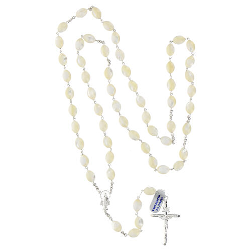 Rosary of 925 silver with oval pearls of 0.05x0.04 in 4