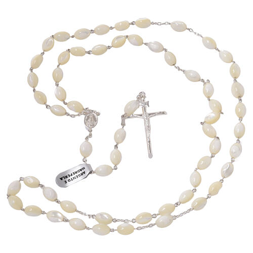 Rosario madreperla ovale argento 925 12x9 mm 5