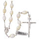 Oval mother-of-pearl rosary in 925 silver 12x9 mm s1