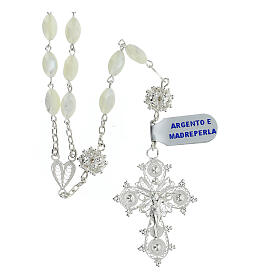 Filigree rosary of 800 silver with oval pearls of 0.04x0.02 in