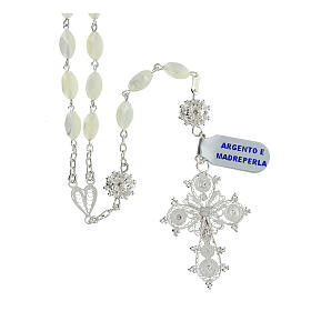 Filigree rosary of 800 silver with oval pearls of 0.04x0.02 in