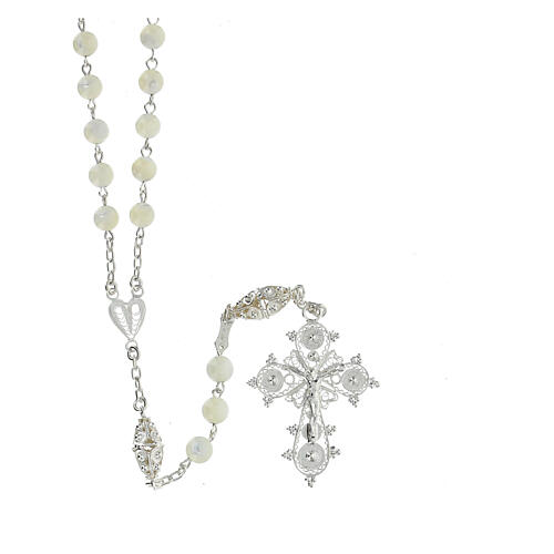 Filigree rosary of 800 silver with pearls of 0.02 in 1