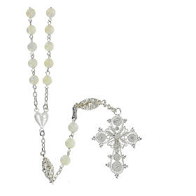 6 mm filigree rosary in 800 silver mother of pearl
