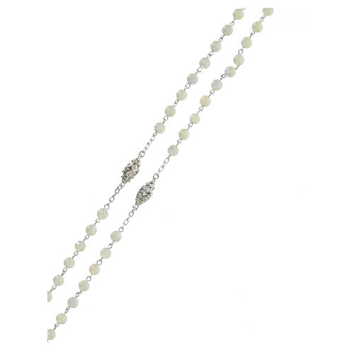 6 mm filigree rosary in 800 silver mother of pearl 3