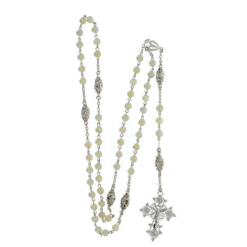 6 mm filigree rosary in 800 silver mother of pearl 4