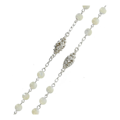 6 mm filigree rosary in 800 silver mother of pearl 7