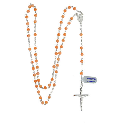 Rosary of 925 silver with 0.02 in coral beads 4