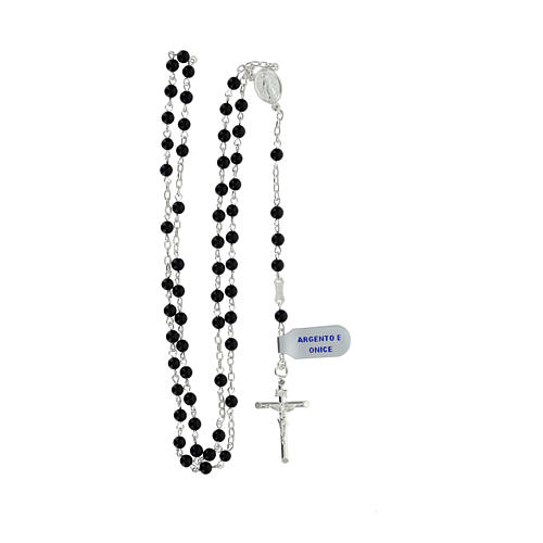 Rosary of 925 silver with 0.016 in onyx beads 4
