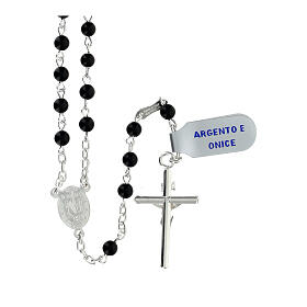 Rosary 4 mm 925 silver onyx