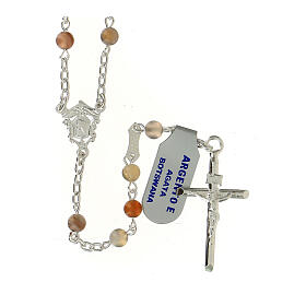 Rosary of 925 silver with 0.016 in Botswana agate beads