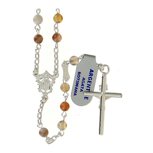 Rosary of 925 silver with 0.016 in Botswana agate beads 2